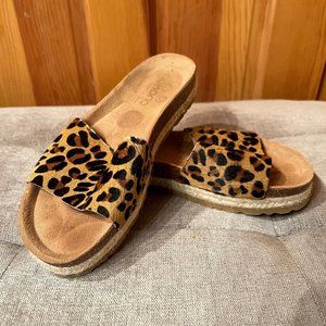 Yokono Women's Leopard Calf-Hair Sandals